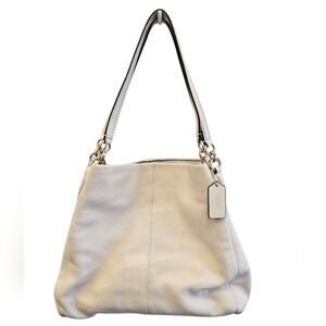 Coach Off White Pebble Grain Leather Purse
